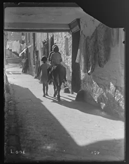 children donkey passageway arch house